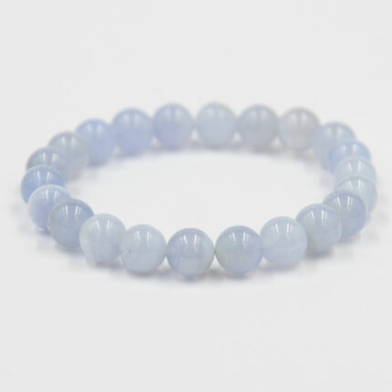 bracelet pierre naturelle calcedoine bleue couleur bleutées pour communiquer